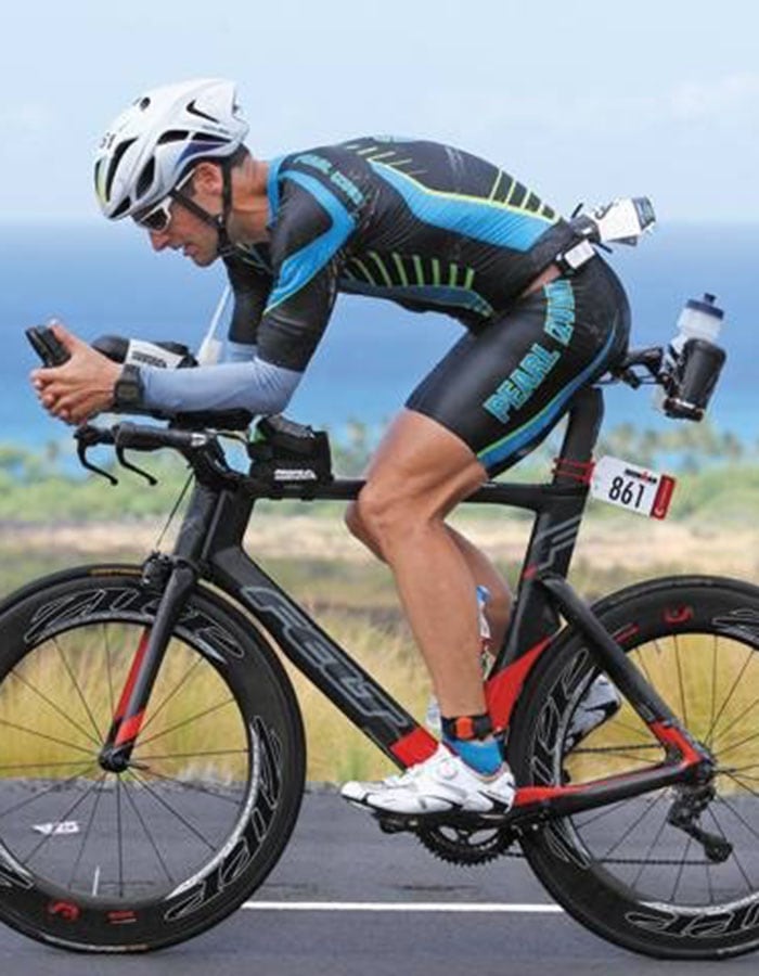 Dr. Herring racing on a bike