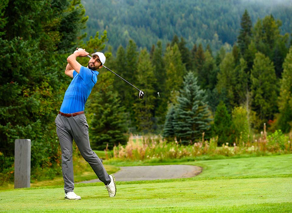 man playing golf