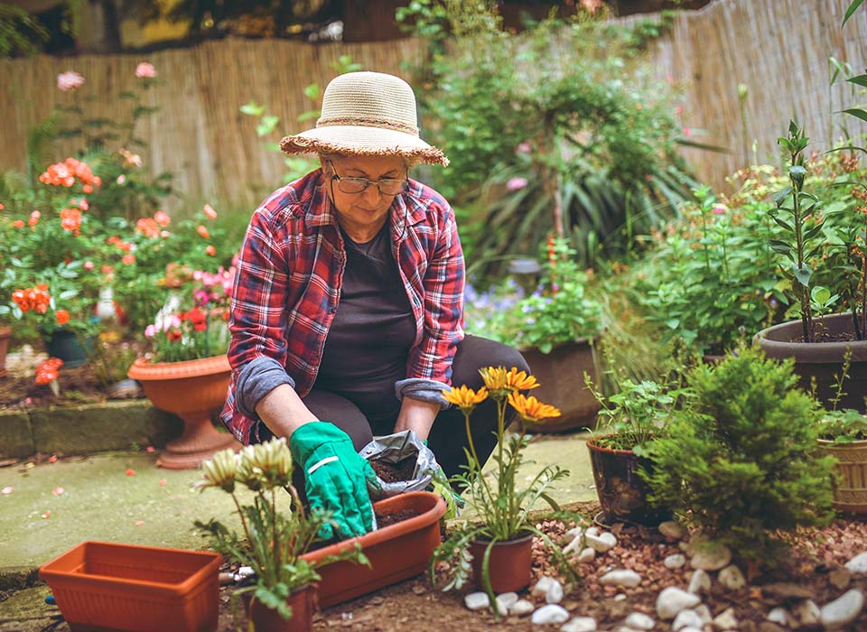 woman gardening