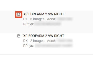 screenshot from a step of getting a QR code for an x-ray, with a red box around the button to start the process